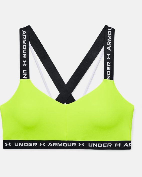 Women's UA Crossback Low Sports Bra, Yellow, pdpMainDesktop image number 8